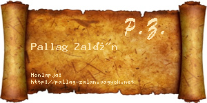 Pallag Zalán névjegykártya