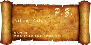Pallag Zalán névjegykártya